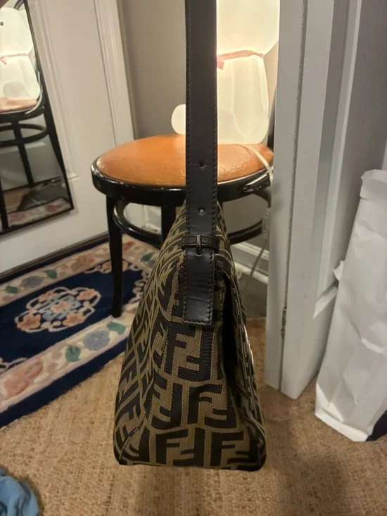 Fendi Brown and Dark Brown FF Canvas Messenger Bag - Picture 12 of 17